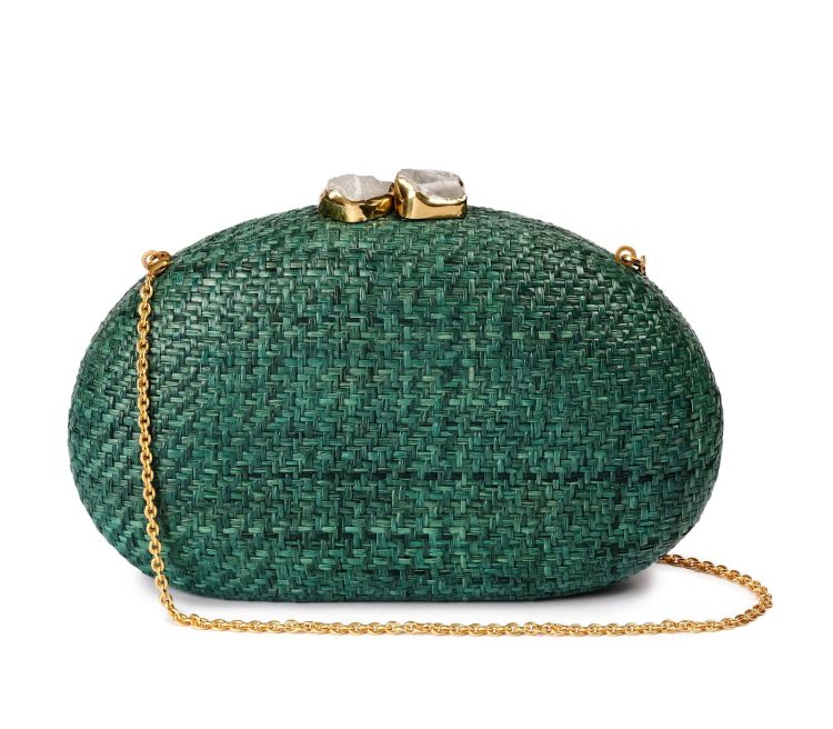 KAYE CLUTCH GREEN - W QUARTZ