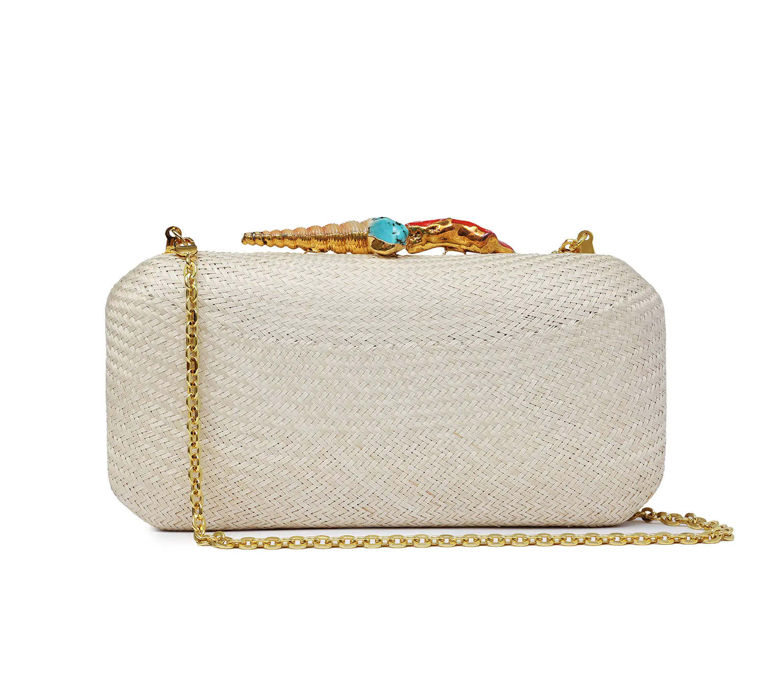 AUDREY NATURAL W AUGER SHELL + CORAL + TURQUOISE - Image 5
