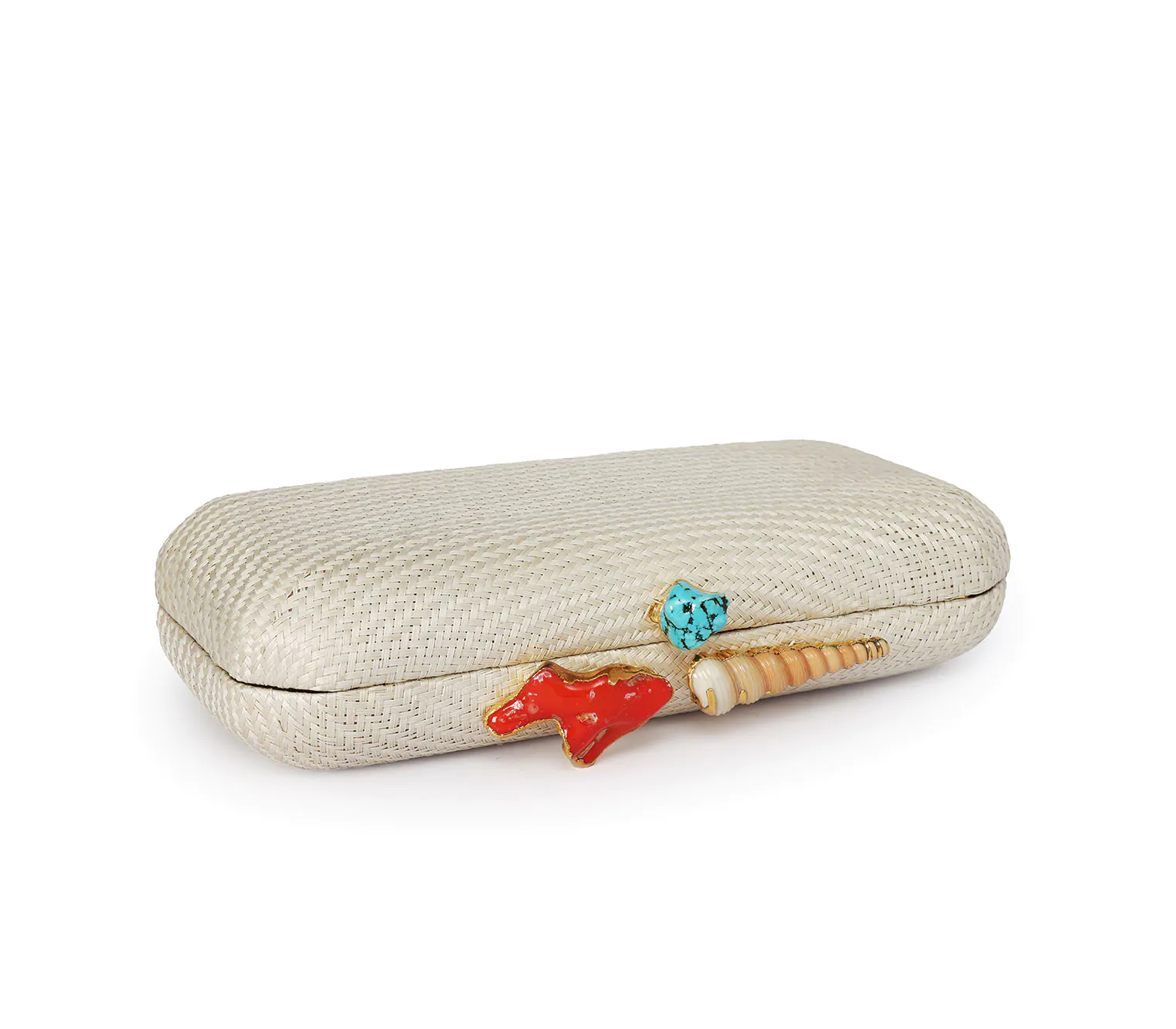 AUDREY NATURAL W AUGER SHELL + CORAL + TURQUOISE - Image 3