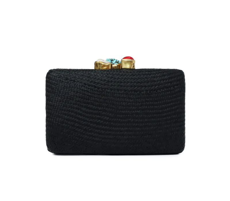 KAPRE BLACK W CORAL & PEARL & TURQUOISE