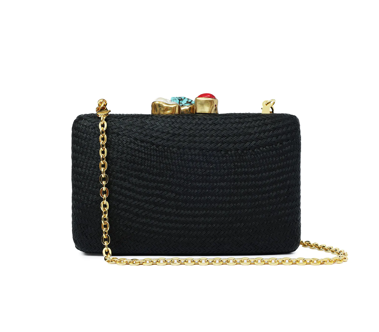 KAPRE BLACK W CORAL & PEARL & TURQUOISE - Image 3