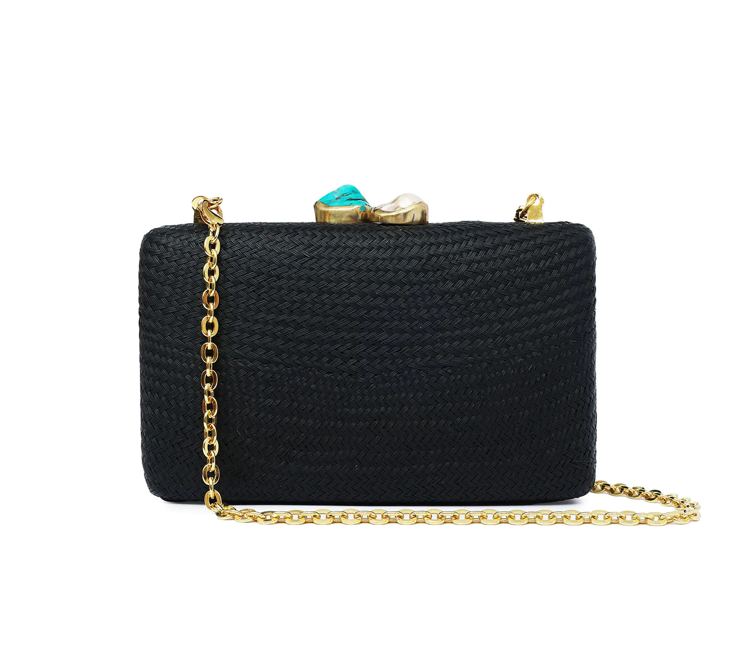 KAPRE BLACK W PEARL + TURQUOISE - Image 4